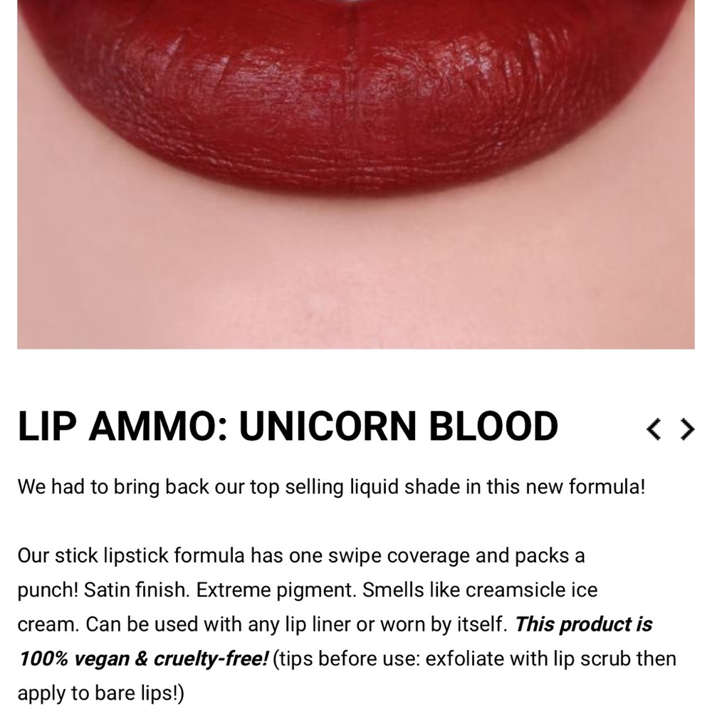 “UNICORN BLOOD” LIP AMMUNITION by JEFFREE STAR! - Picture 2 of 5